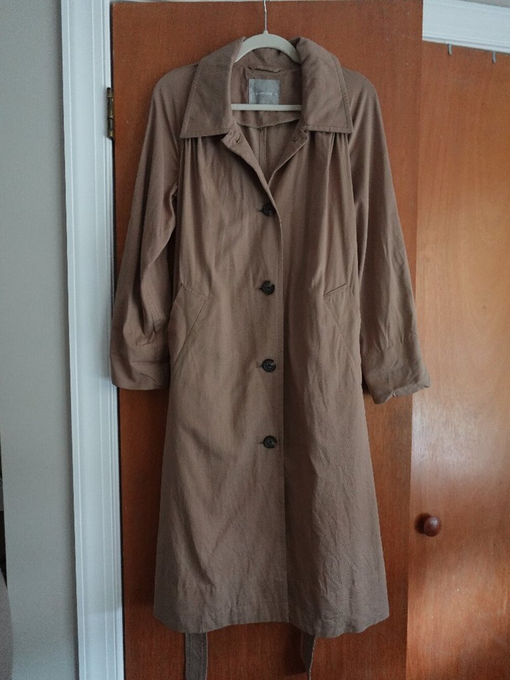 Everlane The Gathered Drape Trench - Ash Brown Size Extra Small